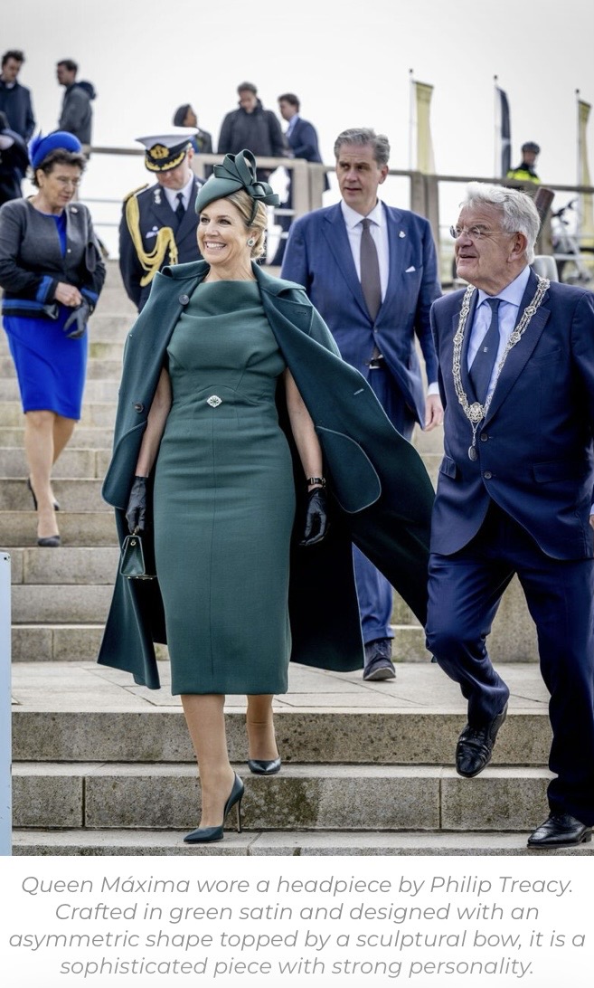 Queen Maxima of The Nederland’s Opens a New Beach Boulevard Wearing Head -to-Toe Green