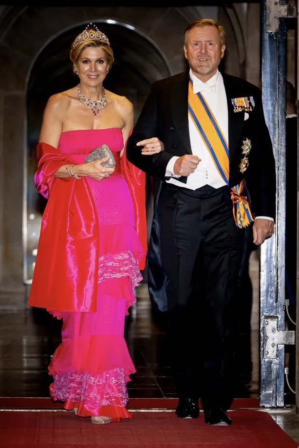 Queen Maxima of the Nederland’s Wows in Pink Dress and Ruby and Diamond Tiara